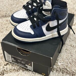 Jordan Black and Blue High-Top Sneakers